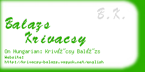 balazs krivacsy business card